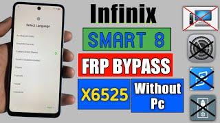 Infinix Smart 8  FRP Bypass Android 13 | Infinix (X6525)  Google Account Unlock | Without Pc 2024