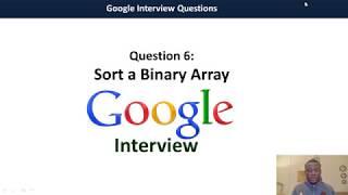 Coding Interview - Sort a Binary Array in Linear Time and Constant Space