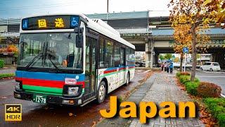 Japan Walking Tour - A Rainy Walk in a Rural Town | 4K HDR