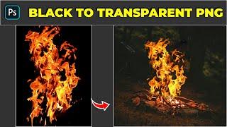 How to change black to transparent PNG - Photoshop Tutorial