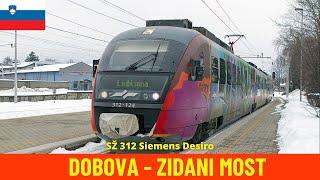 Winter Cab Ride Dobova - Zidani Most (Dobova – Ljubljana Railway, Slovenia) train driver's view 4K