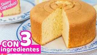 BIZCOCHO EXTRA ESPONJOSO CON 3 INGREDIENTES | RECETA FÁCIL | Quiero Cupcakes!