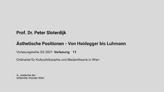 Ästhetische Positionen - Von Heidegger bis Luhmann (V11), Peter Sloterdijk, Wien, 2001