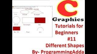 C Graphics Programming Tutorials For Beginners #11 Different Shapes in Hindi,English,Urdu