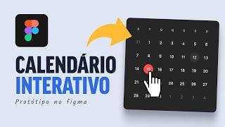 CALENDÁRIO UI com efeito HOVER no FIGMA