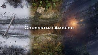 Crossroad Ambush Animated Battle Map for D&D, Pathfinder and other tabletop games