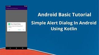 Simple Alert Dialog In Android Using Kotlin