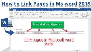 How to link pages in Ms word 2019 || Hyperlink and Bookmark in ms word 2019