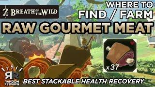 Zelda: Breath of the Wild - Where to Find/Farm Raw Gourmet Meat (Best Stackable Health Recovery)