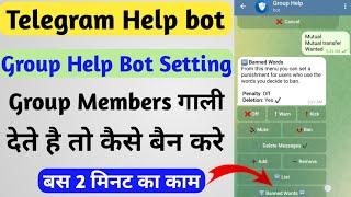 Telegram group words ban setting bot || ban words bot in telegram group