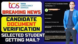 TCS Candidate Document Upload Mail | Selected candidate Getting Mail ?