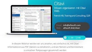 Wissen organisieren mit Citavi Web (Alfasoft Online Demo Day 2022)