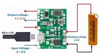 tp4056 charging module with built-in dc-dc step up boost converter