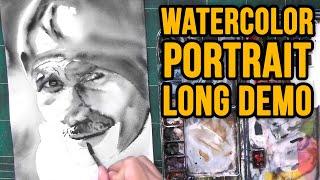 Long Watercolor Portrait Painting Demo