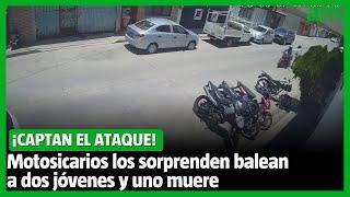 Captan en video ataque de motosicarios contra 2 jóvenes en Celaya