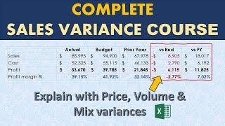 The Complete Sales and Profit Variance Analysis Course (Price, Volume, Mix impact on Profitability)