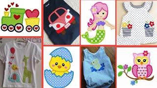 Appliqu work idea for baby dresses/Applic embroidery design