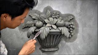 How to make fruit basket with cement