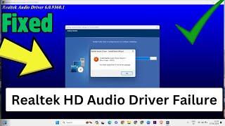 How to Fix Install Realtek HD Audio Driver Failure Error Code 0001