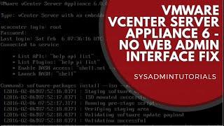 VMware vCenter 6 Appliance Web Admin Interface
