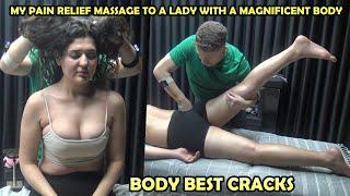 NO Pain NO Stress FEMALE Body Massage + CRACKS + ASMR foot,hip,chest,bellt,back,head,armpit massage