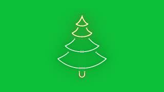 TOP 12 CHRISTMAS NEON ANIMATED ICONS ELEMENTS GREEN SCREEN