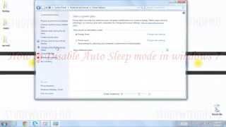 How to Disable/Enable Auto Sleep Mode in Windows 7