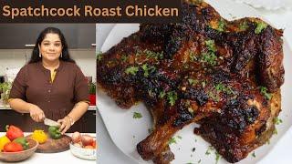 Spatchcock Roast Chicken Recipe | Butterflied Roast Chicken - Yummy Tummy Aarthi