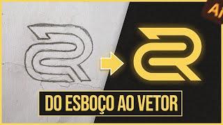 Do papel ao vetor | Como Vetorizar Esboço de Logo no Illustrator utilizando GRID