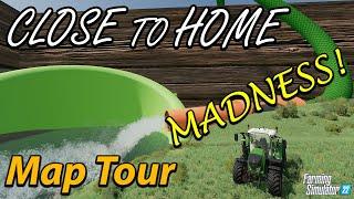 SUPER UNIQUE! - FARMING IN A SANDBOX!  CLOSE TO HOME MAP TOUR | FS22  | GRAINMAN TRAVELS ️