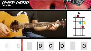 The Guitar Man (ver1) - Bread | EASY GUITAR | Common Chords