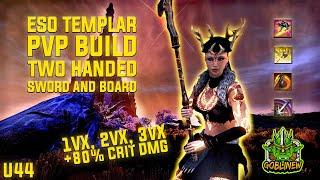 ️ESO 2H TEMPLAR PvP Build 2H/S&B U44 l Crit Burst w/ Pull Set l 1vX, 2vX, 3vX, BG's ️