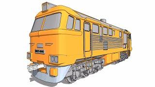 M62U locomotive in 3D model.