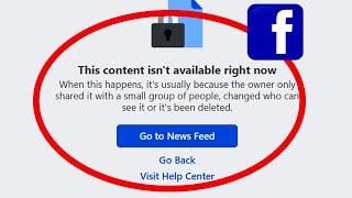 Fix Facebook This content isn't available right now | Go to News Feed