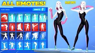 SPIDER GWEN SKIN Showcase with All Fortnite Dances & Emotes! (Fortnite Chapter 3 Season 4)