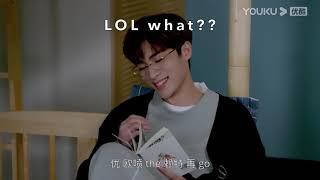 WayV's Xiaojun trying not to laugh in "Hello, My Youth" scene