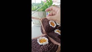 Steps for Crochets flowers bag #crochet #crochetting #bag #handbag #handmade #knitting