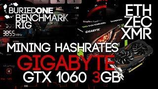 Gigabyte GTX 1060 3GB Crypto Mining Benchmarks: ETH/ZEC/XMR