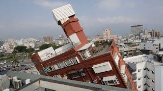 Terremoto a Taiwan, le telecamere riprendono la terra che trema