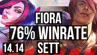 FIORA vs SETT (TOP) | 76% winrate, 6 solo kills | VN Master | 14.14