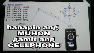 paano hanapin ang muhon ng lupa gamit ang cellphone #surveying tutorial (pls see description)