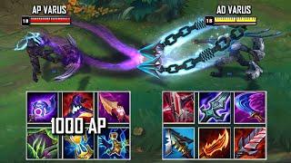 AP VARUS vs AD VARUS FULL BUILD FIGHTS & Best Pentakills!