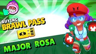 Brawl Stars Buying Brawl Pass & Playing with New Skin Major Rosa!