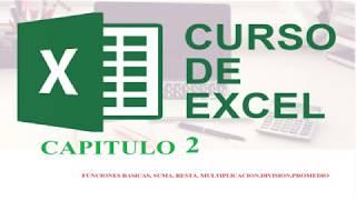 Aprender Excel 2020 Curso Fácil - 2 Funciones Básicas SUMAS-RESTAS-PROMEDIO-CONTAR-CONTARA-DIVIDIR