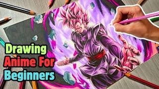 How To Draw Anime For Beginners | Drawing Black Goku #goku #dragonball