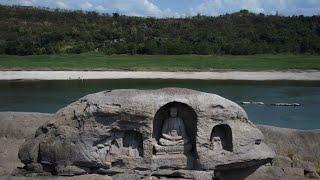 Receding water levels of China's Yangtze reveal ancient Buddhist statues