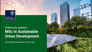 MSc in Sustainable Urban Development | Online information webinar