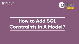 How to Add SQL Constraints in a Model | Odoo Technical Video