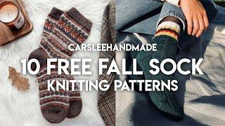 10 Free Fall Sock Knitting Patterns // Happy Socktober!