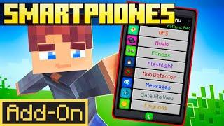 Working SMARTPHONES ADDON is AMAZING for Minecraft Bedrock Players